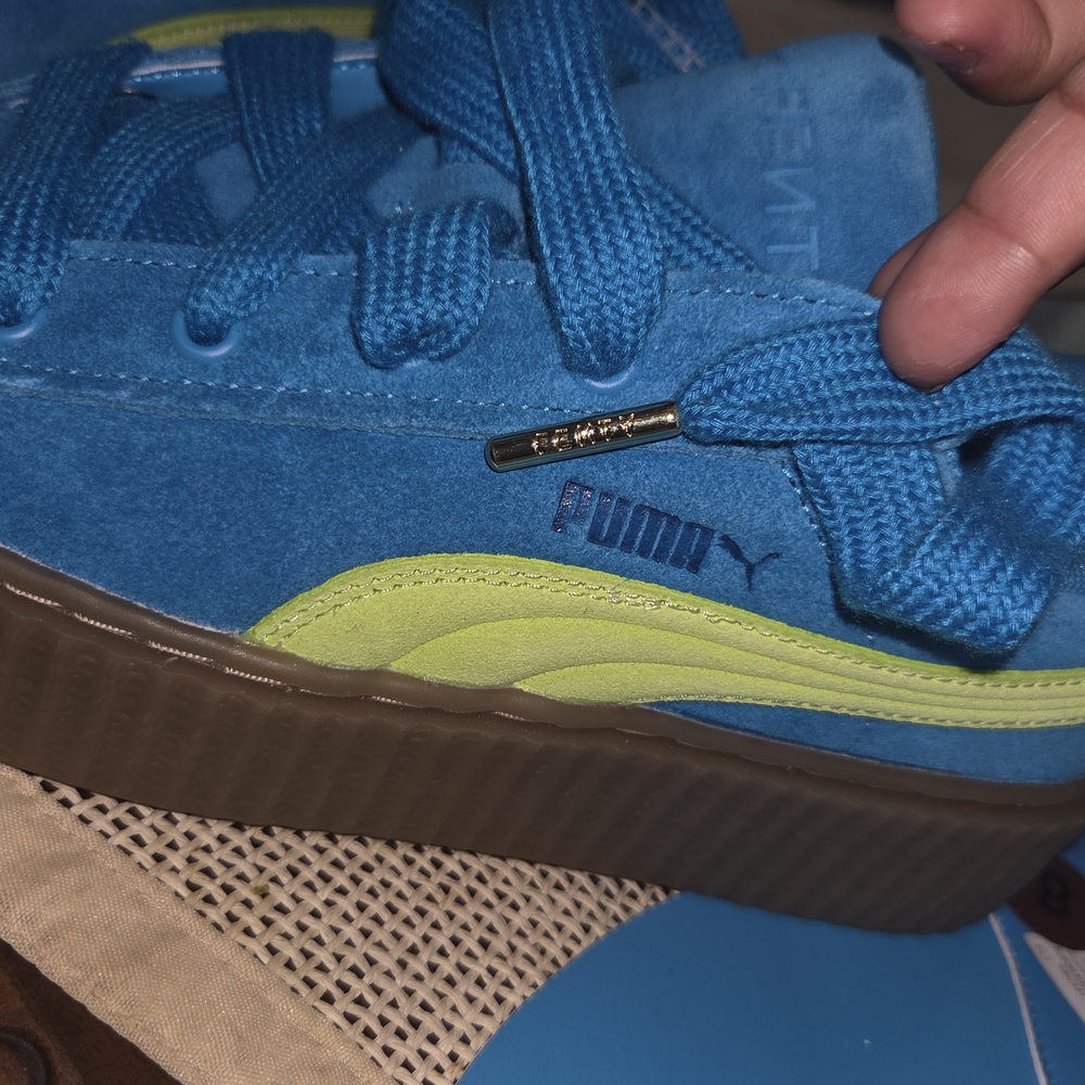 Puma Kids Blue and Green Sneakers